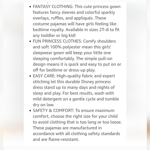 Disney Princess Belle Nightgown/playwear- 5T - Picture 11 of 11